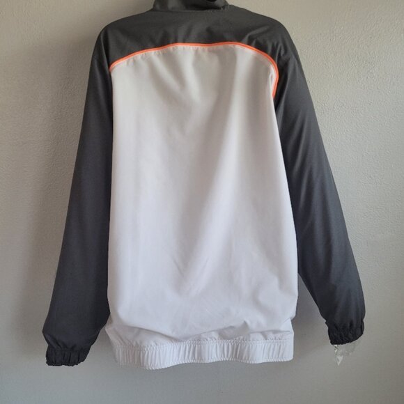 Nike Dri-Fit Gray White Orange Lined Full Zip Windbreaker Mens Medium - Picture 2 of 10